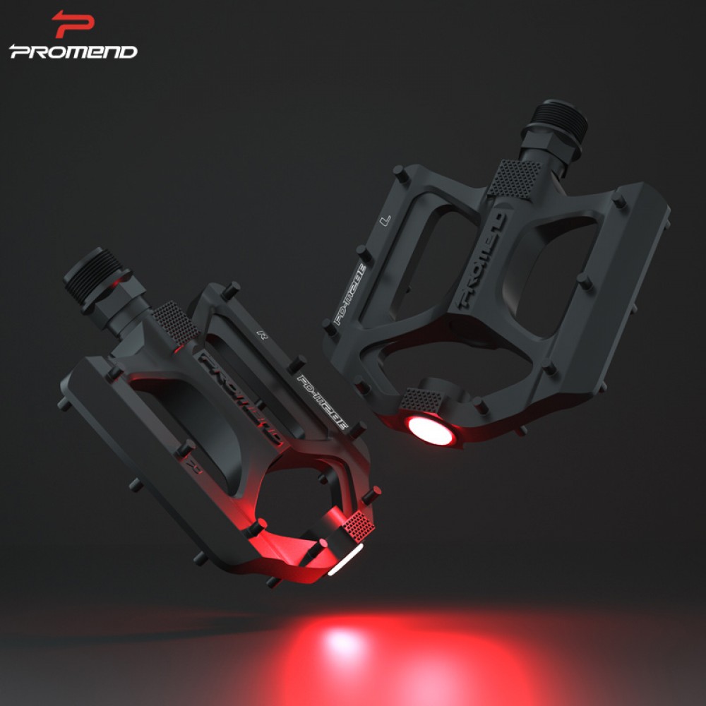 Promend M28E светящиеся велосипедные педали из алюминия на DU подшипниках, широкие