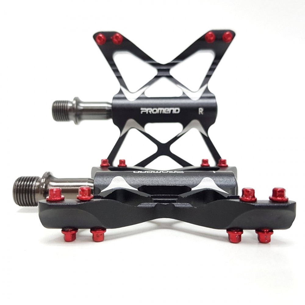 Promend M56 Black - велосипедные педали-бабочки на 3-х промподшипниках, легкие, алюминиевые
