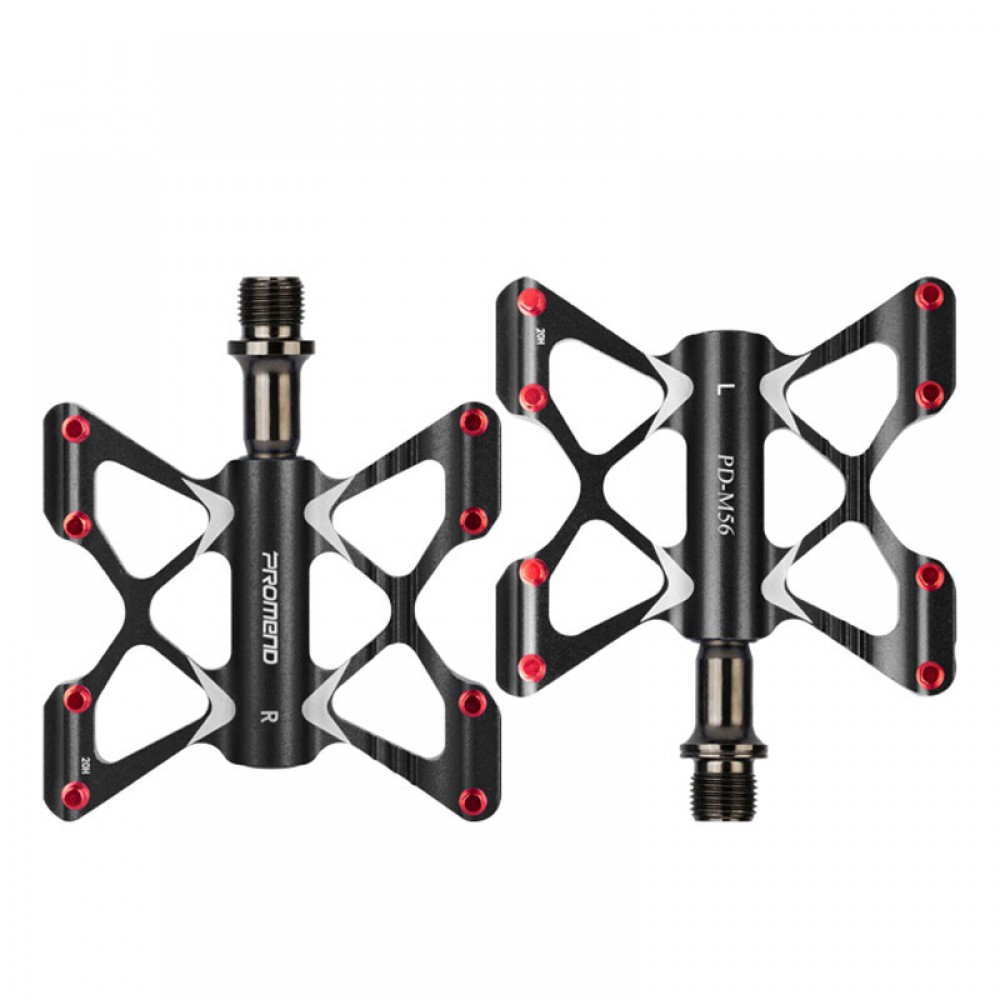 Promend M56 Black - велосипедные педали-бабочки на 3-х промподшипниках, легкие, алюминиевые