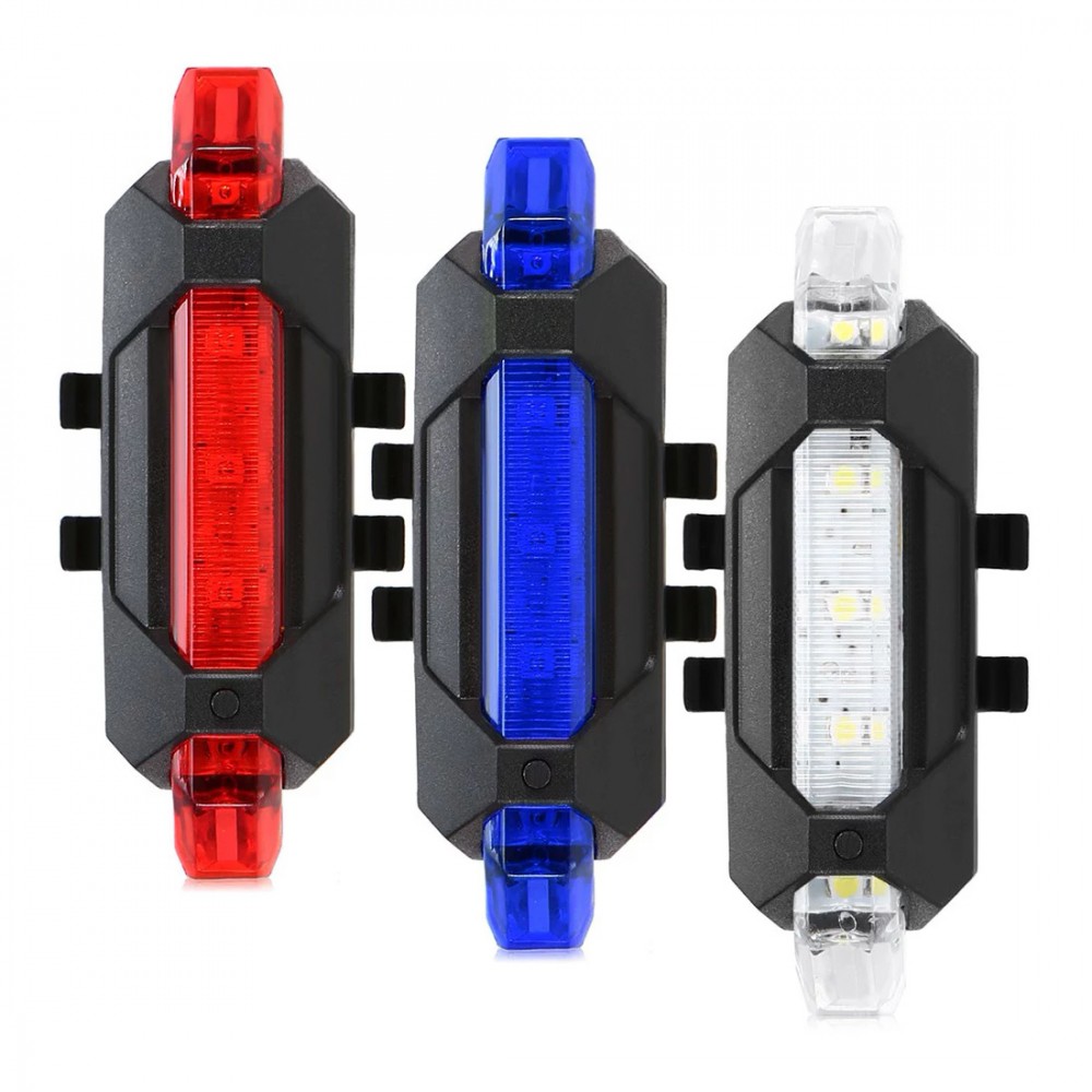 Ліхтар габарит велосипедний універсальний, мигалка, 5 LED, акумулятор, micro USB