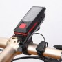 Велосипедная фара с солнечной батареей, сигналом, аккумулятором, USB, черно-красная