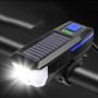 Велосипедна фара з сонячною батареєю, сигналом, акумулятором, USB, чорно-синя