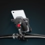 Алюминиевый держатель Promend SJJ-290B с автоматической фиксацией смартфона, поворотный 360°, серебристый, крепление на вынос