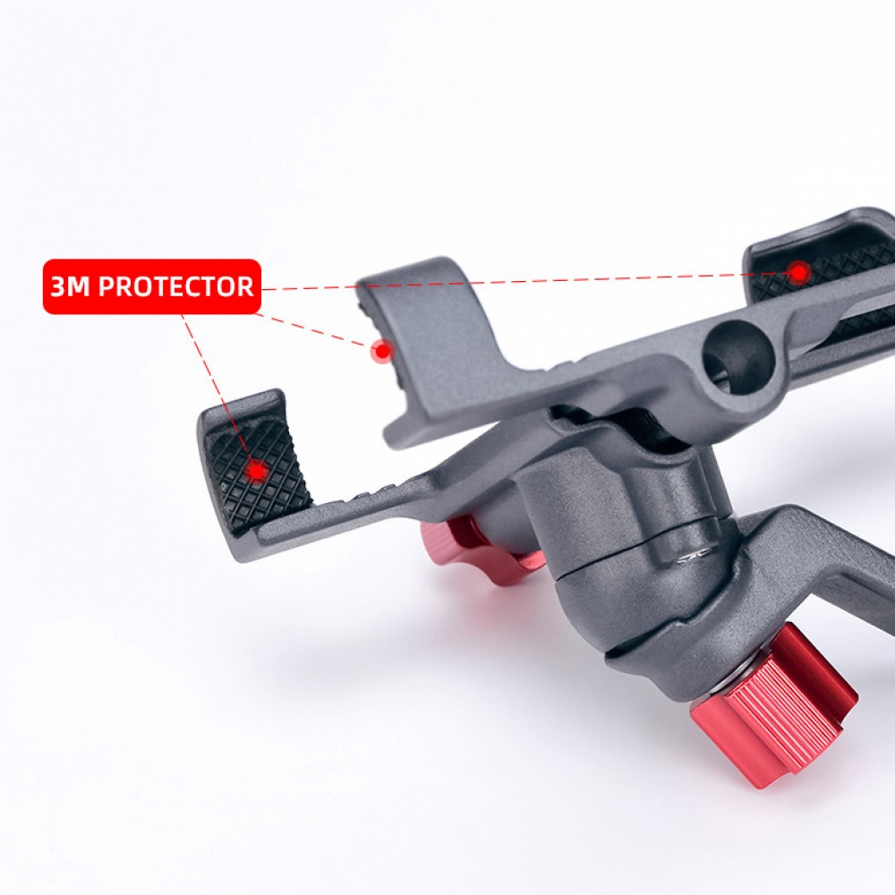 Алюминиевый держатель для смартфона на руль велосипеда Promend SJJ-299-2, поворотный 360°, титан