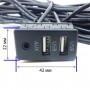 Кабель подовжувач AUX + 2 USB 1.5м для автомобільної магнітоли, mp3 адаптера