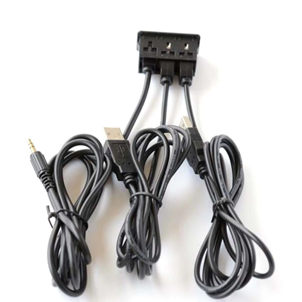 Кабель подовжувач AUX + 2 USB 1.5м для автомобільної магнітоли, mp3 адаптера