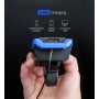 Двойная велосипедная смарт фара с сигналом, 2x T6 LED 400LM, 2000mAh, USB зарядка, черно-голубая