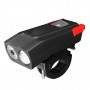 Двойная велосипедная смарт фара с сигналом, 2x T6 LED 400LM, 2000mAh, USB зарядка, черно-красная