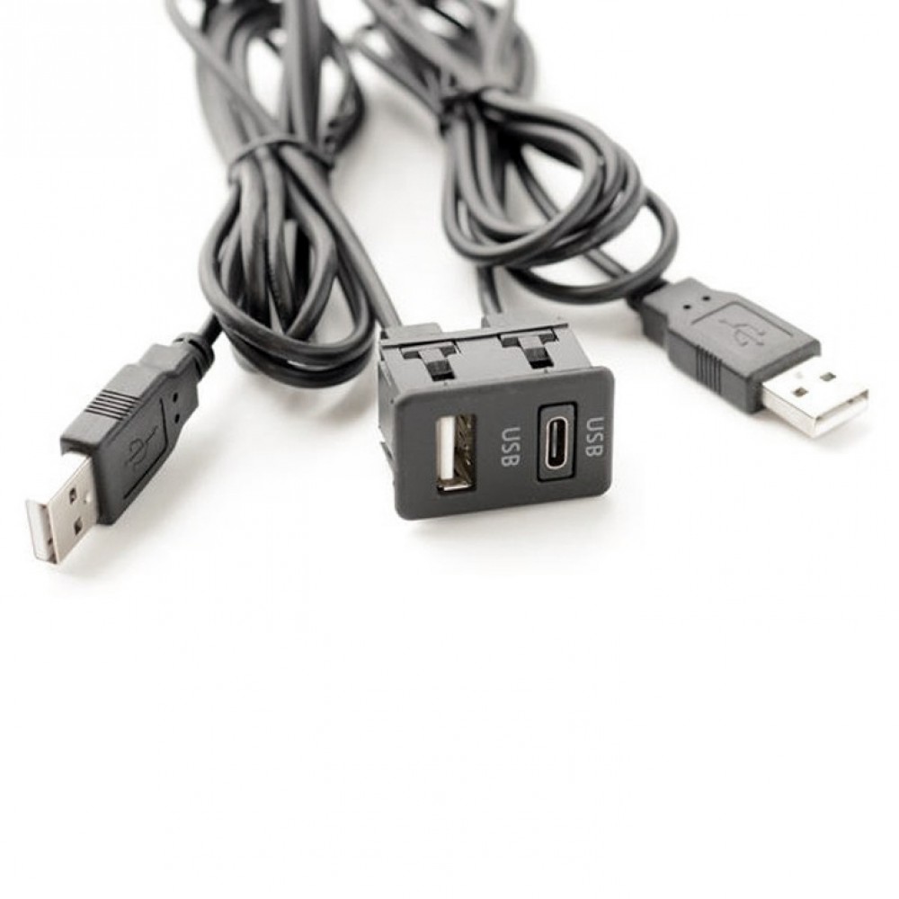Кабель подовжувач USB + Type-C 1.5м для автомобільної магнітоли