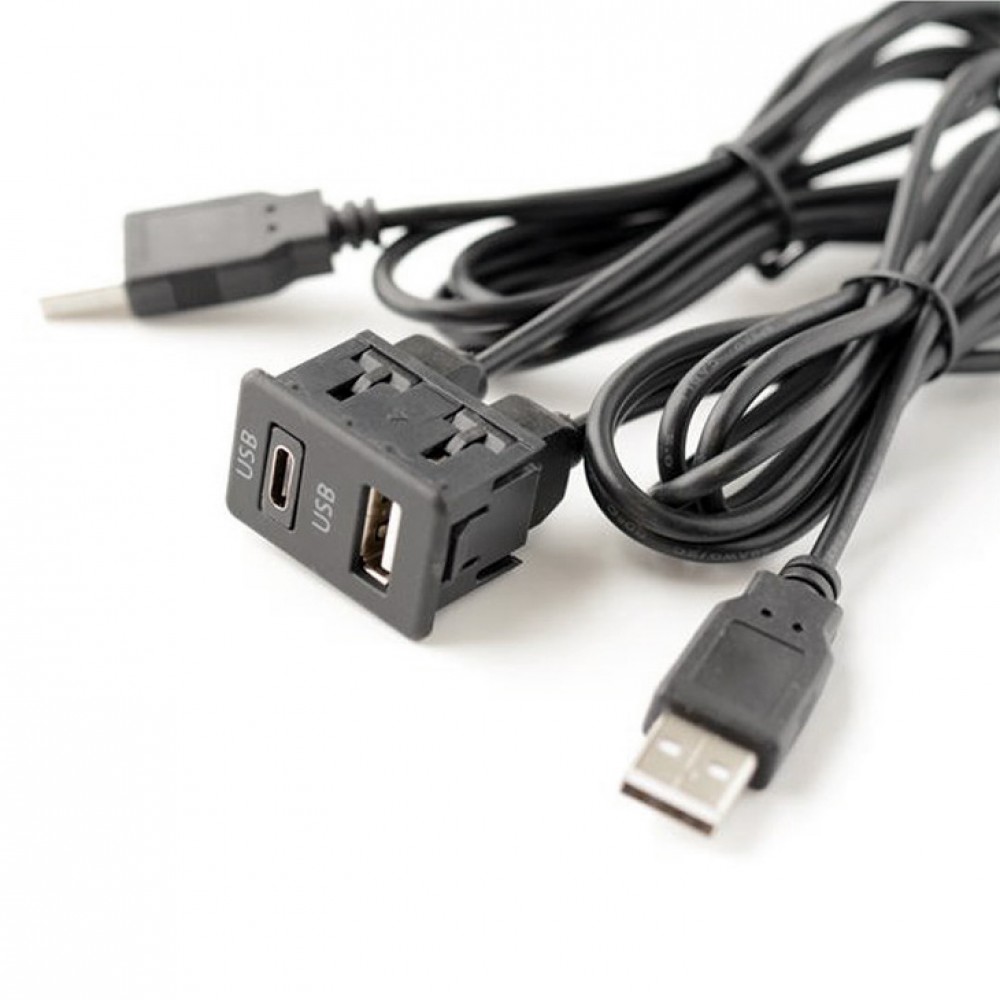 Кабель подовжувач USB + Type-C 1.5м для автомобільної магнітоли