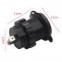 2x USB 2.1А розетка автомобильная круглая 29 мм врезная, 12-24В, с крышкой и индикатором