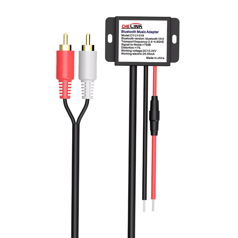 Універсальний Bluetooth адаптер, з мікрофоном, з роз'ємом 2x RCA (тюльпани), підтримка A2DP, для авто магнітоли