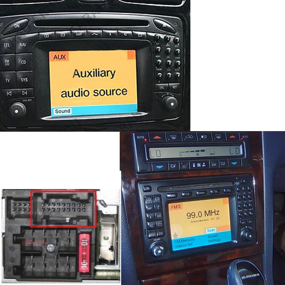 Bluetooth 5.0 AUX адаптер для магнитол MERCEDES с системой COMAND APS 2.0, для моделей W168 | W208 | W463 | R129, 18-pin и др.