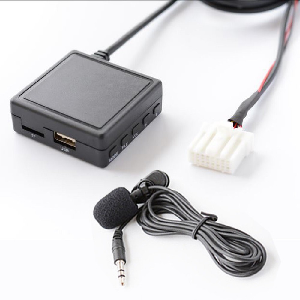 Bluetooth 5.0 USB AUX адаптер, з мікрофоном, MP3 плеєр, для магнітоли MAZDA 1168 | 1269 | 4103, 16 pin, та ін.