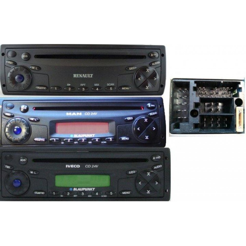 Bluetooth 5.0 AUX адаптер с разъемом Mini ISO для авто магнитолы MERCEDES BE 6086, 8-pin, и др.