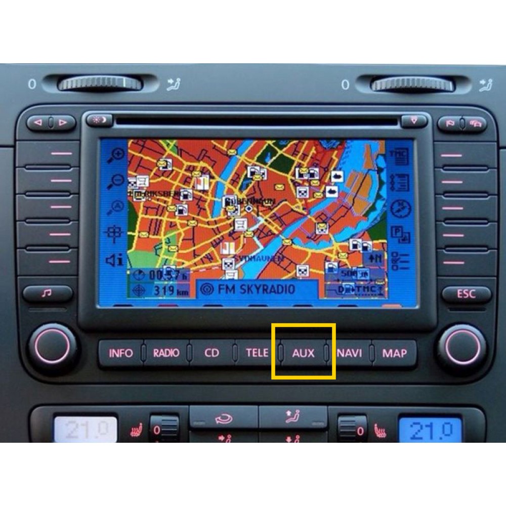 Bluetooth 5.0 USB AUX адаптер з мікрофоном, MP3 плеєр, для авто магнітол RNS2 | MFD2 | Delta, 18-pin