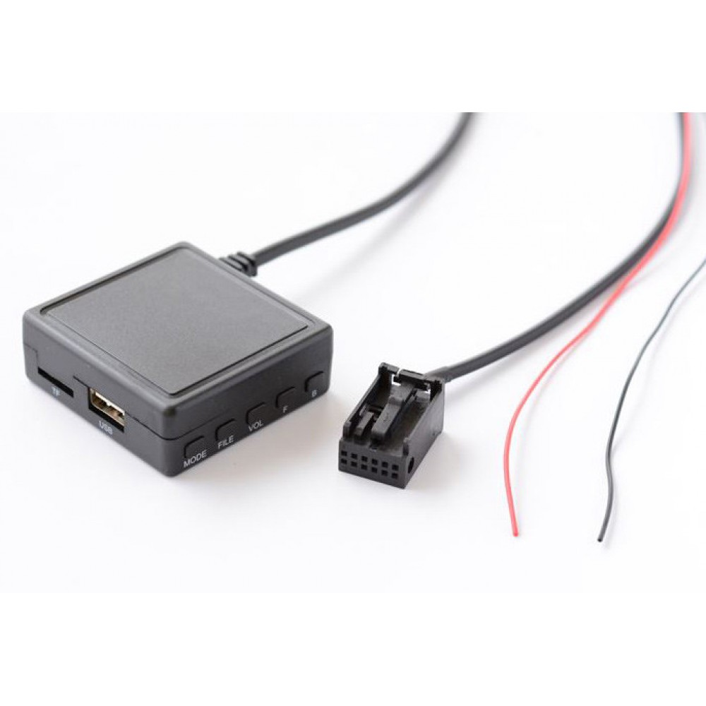 Bluetooth 5.0 USB AUX адаптер, с микрофоном, MP3 плеер, для авто магнитол OPEL СD30 | CDC40 | CD70 | DVD90 , 12 pin, и др.