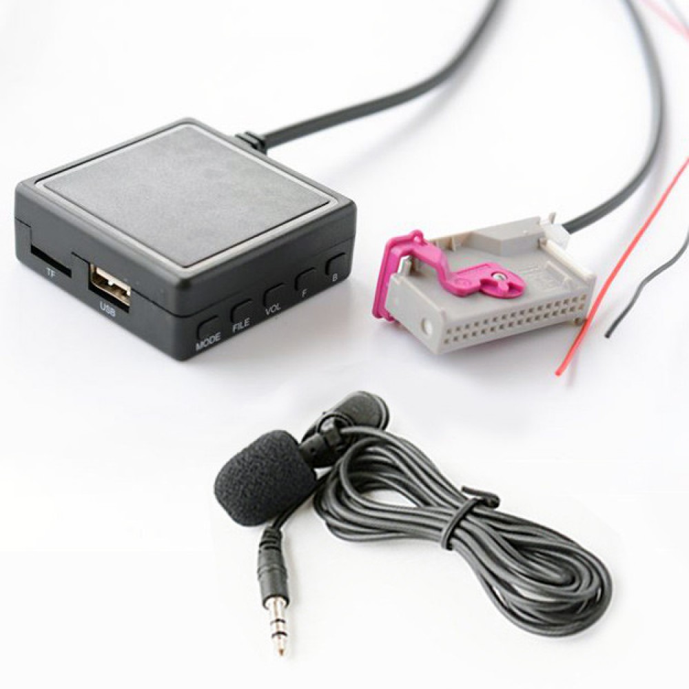 Bluetooth USB AUX адаптер, з мікрофоном, MP3 плеєр, для магнітоли AUDI Navigation Plus RNS-E, 32-pin