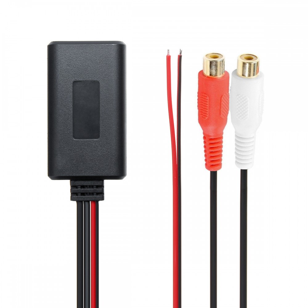 Універсальний Bluetooth адаптер, з мікрофоном, з роз'ємом тюльпани 2x RCA Female|Мама, підтримка A2DP, для авто магнітоли