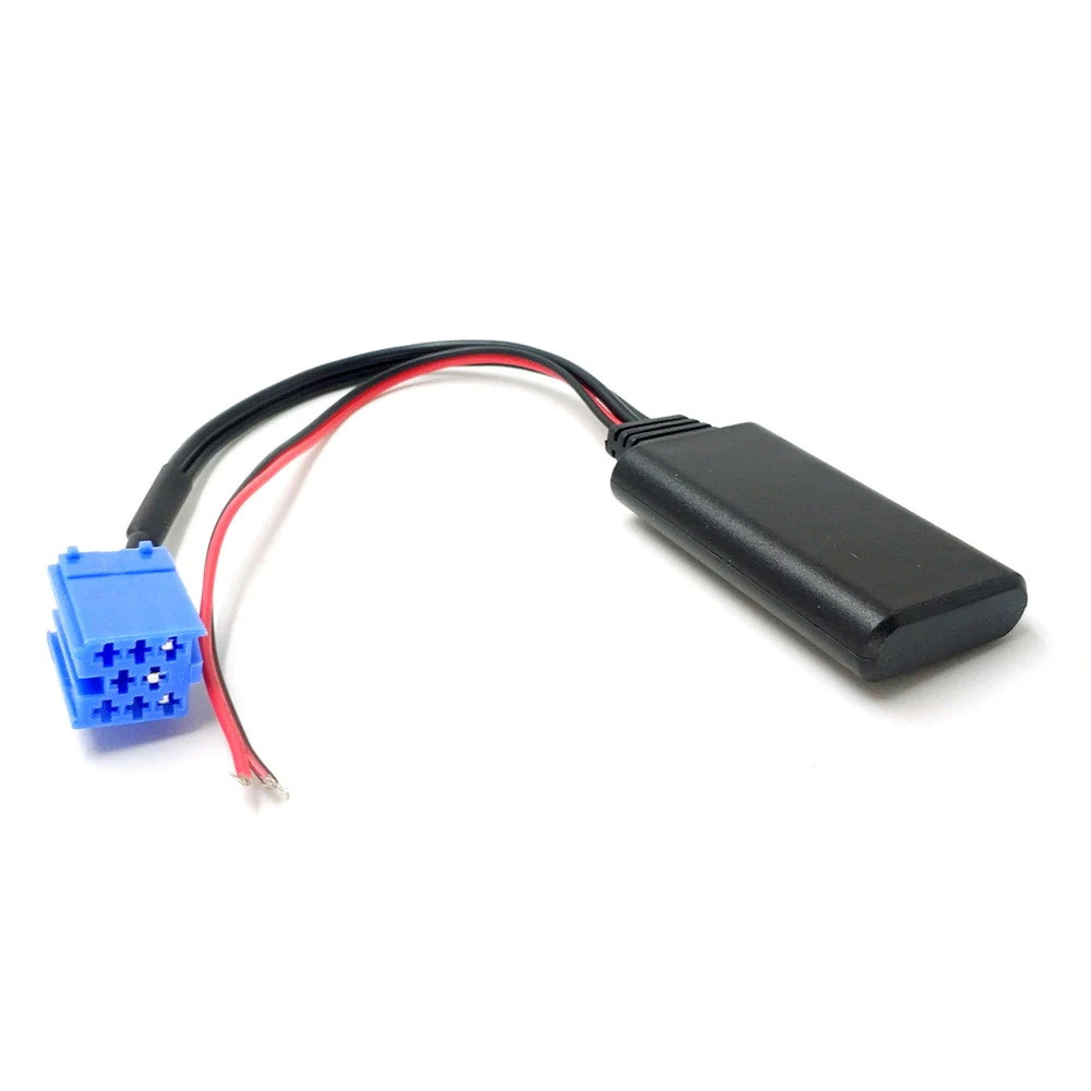 Bluetooth 5.0 AUX адаптер с разъемом Mini ISO для авто магнитолы Blaupunkt, Becker, Philips, VDO Dayton, 8-pin