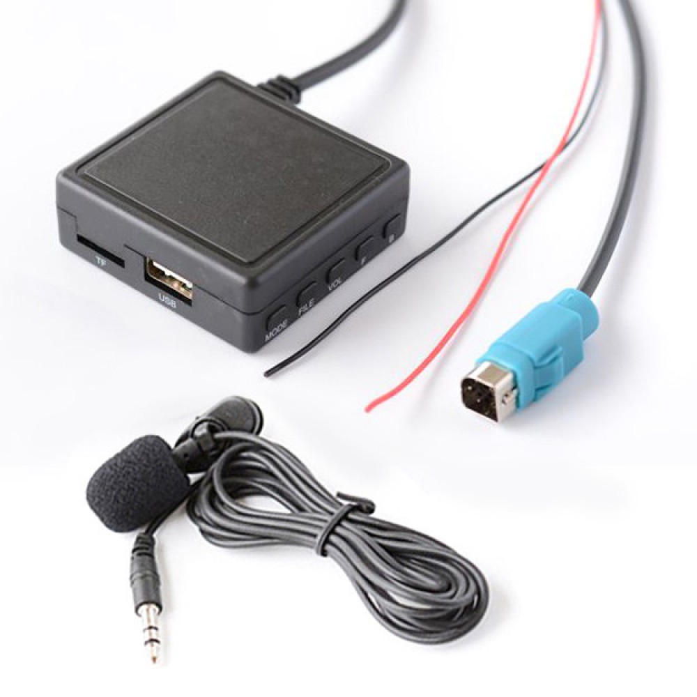 Bluetooth 5.0 USB AUX адаптер з мікрофоном, MP3 плеєр, з роз'ємом KCE-237B, для авто магнітоли ALPINE