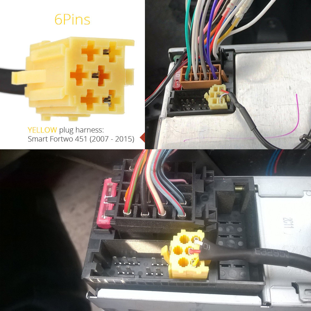 Bluetooth 5.0 AUX адаптер c разъемом Mini ISO для авто магнитолы Fiat SB05, 6 pin, и др.