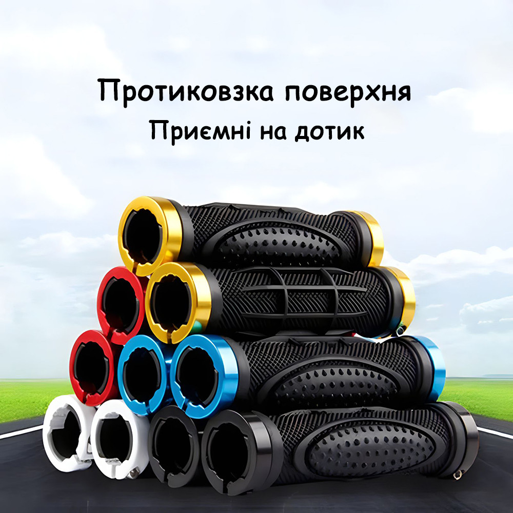 Грипсы на руль велосипеда силиконовые SL2 легкие комфортные, черного цвета